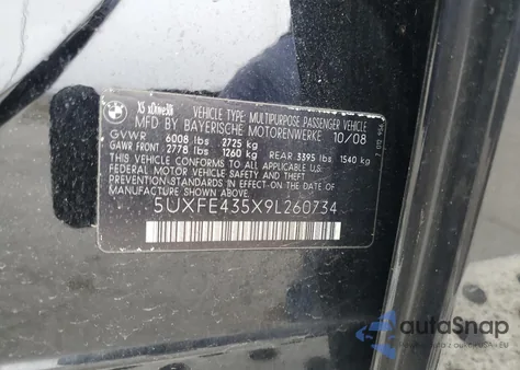 2009 BMW X5 xDrive30I из США, поврежденный, VIN 5UXFE435X9L260734